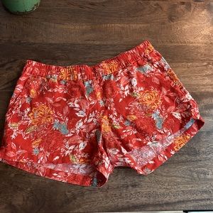 Kut from the Kloth Jansen Linen Shorts Red Aqua 6
